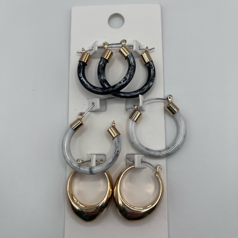 Express Set of 3 Hoop Earrings